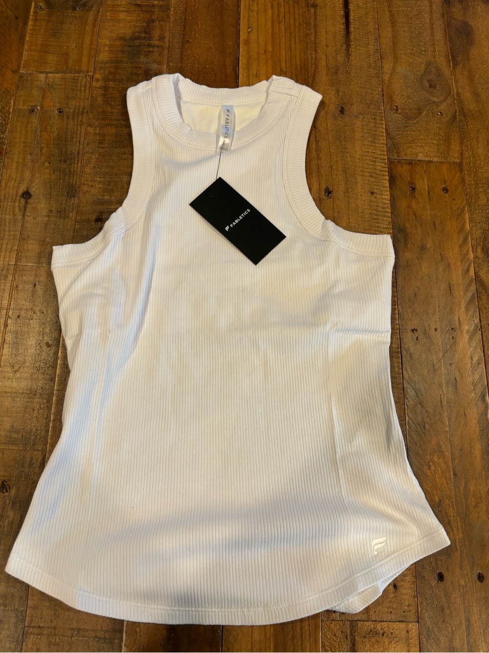 Fabletics White Ribbed Racerback Tank